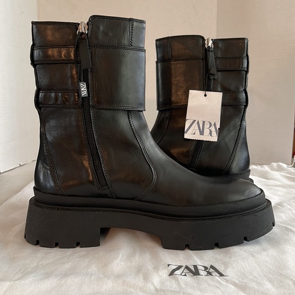 NEW Buckled Leather Ankle Boots - Picture 14 of 16